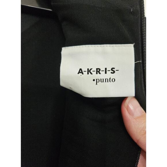 Akris Punto Black Cold Shoulder Sheath Dress Turtleneck Size 4 Small - Picture 9 of 10